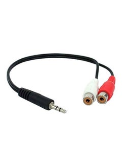 Buy 3.5mm Male Jack To 2 RCA AV Female Adapter Cable Black/Red/White in UAE