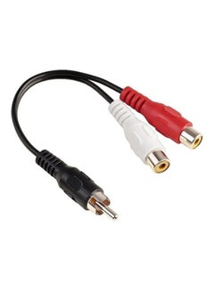 Buy 2 RCA AV Female To 1 RCA Male Y Splitter Video Cable 26.5centimeter Black/Red/White in UAE