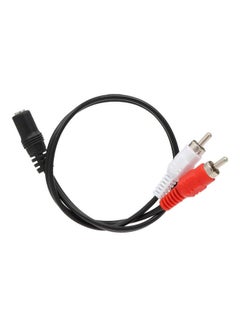 Buy 3.5mm Female To 2 RCA Male Stereo Adapter black in UAE