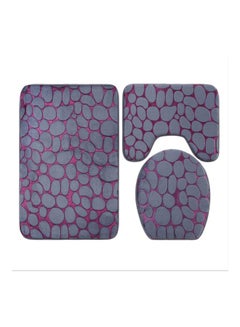 Buy 3-Piece Bathroom Mat Multicolour 50×80cm in Saudi Arabia