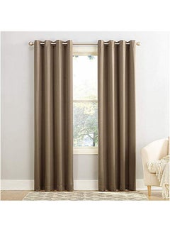 Buy Thermal Insulated Blackout Room Darkening Tape 
Curtains for Living Room/Bedroom (1 Panels, W270 X L260,Cafe Café 270x240cm in Egypt