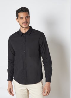 Buy Plain Poplin Shirt Black in Saudi Arabia