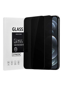 Buy 2-Piece Tempered Glass Privacy Screen Protector For iPhone 12/12 Pro Black in UAE