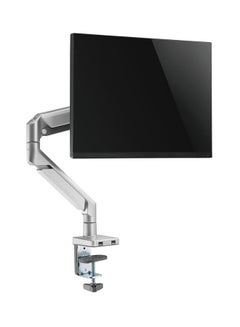 Buy Single Monitor Desk Mount with Gas Spring Tech And USB Silver in UAE