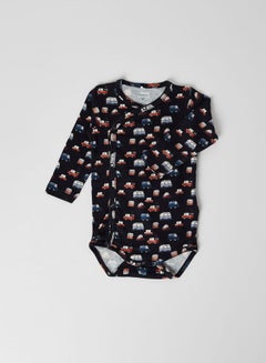 Buy Bus Print V Neck Onesies Dark Sapphire in Saudi Arabia