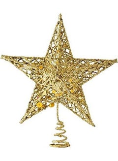 Buy 1-Piece Iron Glitter Tree Star Ornament Gold 15cm in UAE