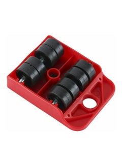 Buy 5 Piece Heavy Furniture Lifter Tool With Easy Wheel Move Red 34.00 x 9.50 x 9.50cm in UAE