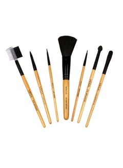 Buy 7-Piece Multi-Purpose Brush Set Beige/Black in Saudi Arabia