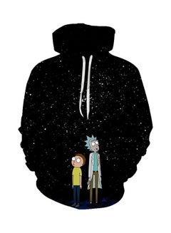 Buy Rick and Morty 3D Digital Printing Night Sky Hoodie Multicolour in UAE