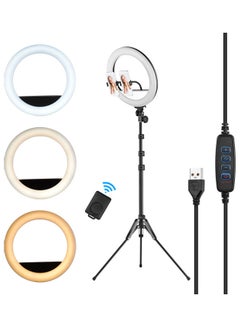 Buy USB Powered Selfie Video LED Ring Light With Phone Holder Black in Egypt