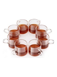 Buy Set Of 8 Espresso Coffee Cups Clear 140mm in Saudi Arabia