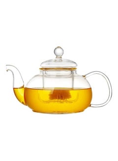 Buy Heat Resistant Glass Teapot Set Clear 600ml in Saudi Arabia