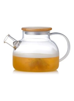 اشتري طقم إبريق شاي زجاجي مقاوم للحرارة شفاف 1000ملليلتر في السعودية