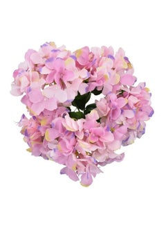 Buy Hydrangea Artificial Flower Bunch Pink/Green/Yellow 17x25x50cm in UAE