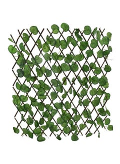 Buy Artificial Ivy Leaves With Wooden Fence Green/Black 45centimeter in UAE