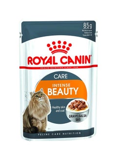 Buy Pack Of 12 Intense Beauty Gravy Cat Food Brown 12 x 85grams in UAE