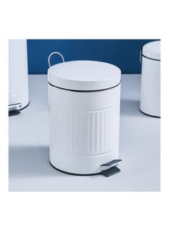 Buy Country Metal Pedal Bin White 5Liters in Saudi Arabia