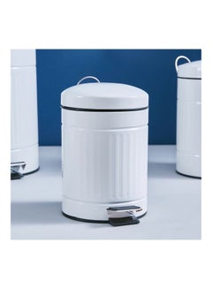 Buy Country Metal Pedal Bin White 3Liters in Saudi Arabia