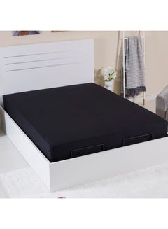 Buy Wellington Queen Fitted Sheet Cotton Black 150X200 in UAE