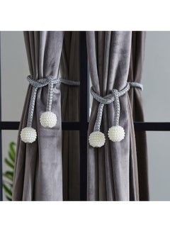 Buy 2-Piece Dazzle Lenda Curtain Tieback Set Silver 60cm in Saudi Arabia