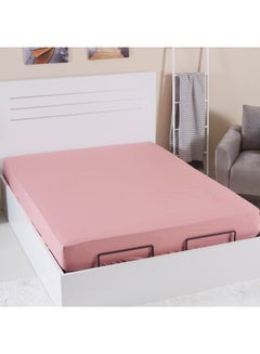 Buy Wellington Queen Fitted Sheet Cotton Pink 150X200cm in UAE