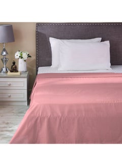 Buy Wellington King Flat Sheet Cotton Pink 240X260cm in UAE