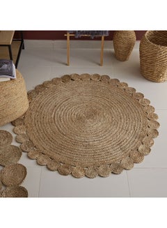 Buy Natura Tapis Hand Braided Rug Beige in UAE