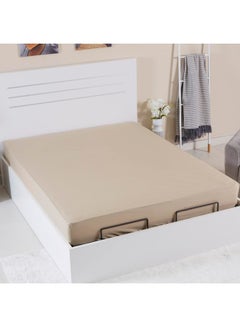 Buy Wellington Queen Fitted Sheet Cotton Beige 150X200 in UAE