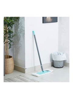 Buy Microfibre Flat Mop With Metal Handle Multicolour in Saudi Arabia