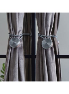 Buy 2-Piece Dazzle Nora Curtain Tieback Set Silver 60cm in Saudi Arabia
