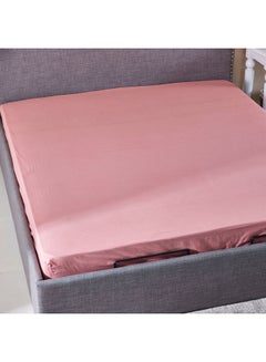 Buy Wellington King Fitted Sheet Cotton Pink 120x200+25cm in UAE