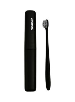 اشتري حامل فرشاة أسنان محمول مناسب للسفر مع فرشاة أسنان أسود Holder 19.5x3 cm, Brush 180سم في السعودية