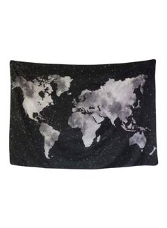 Buy World Map Designed Beach Towel Black/Grey 200x150cm in Saudi Arabia
