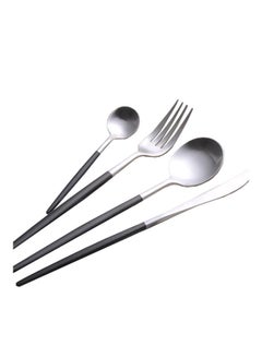 Buy 4-Piece Stainless Steel Flatware Set Silver in UAE