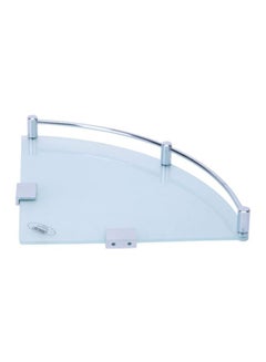 Buy Frosted Sanity Corner Shelf Blue/Silver 25x3.5x25cm in UAE