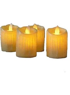 Buy Set of 4 Smokeless and Flameless Battery Operated Led Tea Light Candles White 3cm in Egypt