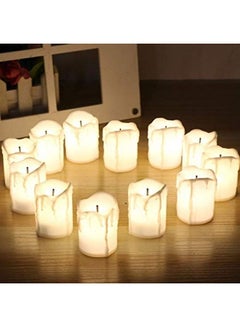 Buy 12-Pieces LED Battery Operated Pillar Candle Warm White in Saudi Arabia