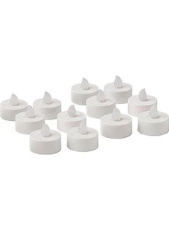 Buy 12-Piece Battery Operated LED Tea Light Candles White in Saudi Arabia