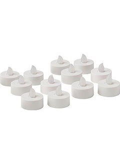 Buy 12-Piece Battery Operated LED Tea Light Candles White in Egypt