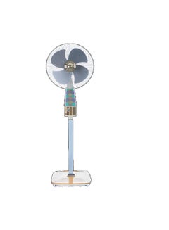 Buy 3 Speed Electric Stand Fan Without Remote Control 16 Inch MF1000 White/Multicolor in Egypt