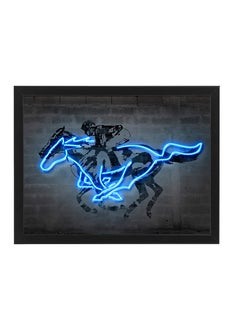 Buy Mustang Neon Wall Decor Poster With Frame Multicolour 30x40cm in UAE