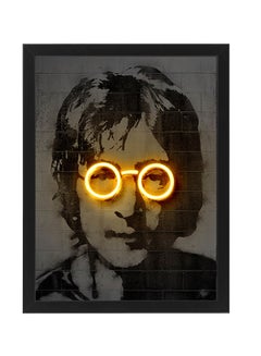 Buy John Lennon Neon Wall Decor Poster With Frame Multicolour 50x40cm in UAE