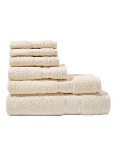 Buy 6-Piece Ali Zaya Towel Set Cream in UAE