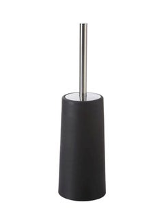 Buy Portable Toilet Cleaning Brush With Holder Black/Silver 38.5x10.5cm in Saudi Arabia