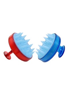 Buy 2-Piece Silicone Body Brush Red/Blue 9x7x113centimeter in Egypt