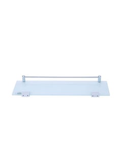 Buy Sanity Rectangular Shelf Clear/Silver 12x42cm in Saudi Arabia