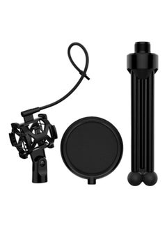 Buy Pop Filter Studio Microphone Mic With Tripod Stand I3932zxc Black in Saudi Arabia