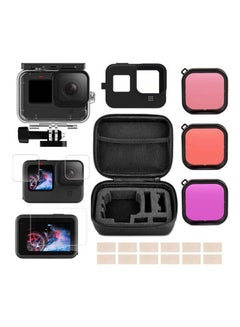 اشتري 21-In-1 Kit Compatible For GoPro Hero 9 Action Camera Accessories With Carry Case أسود في السعودية