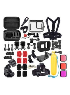 Buy 50-In-1 Accessories Compatible For Gopro Hero 9 Travel kit With Carry Case Black in Saudi Arabia