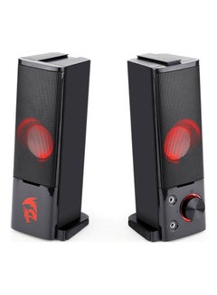 Buy GS550 Orpheus PC Gaming Speakers, 2.0 Channel Stereo Desktop Computer Sound Bar With Compact Maneuverable Size, Bass And Decent Red Backlit, USB Powered w/ 3.5mm Cables in UAE